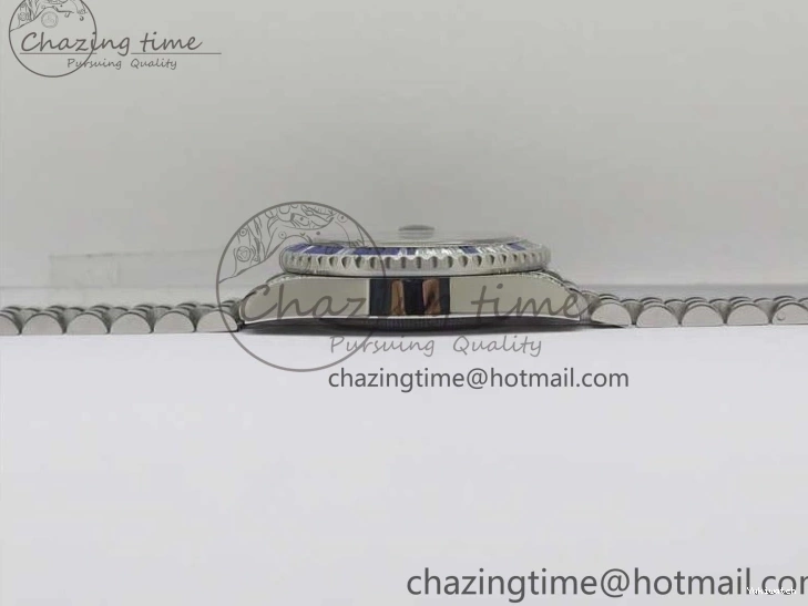 GMT-Master Blue 904L V3 Diamonds Jubilee Dial GMF Bracelet SA3285 II Steel On CHS White Bezel Black Edition Best 0330